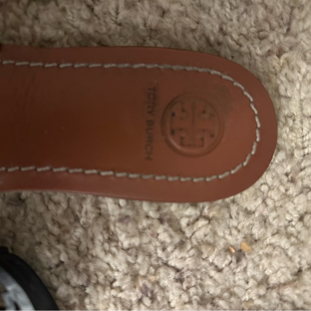 Tory Burch Black Miller Leather Thong Sandals - Picture 3 of 4